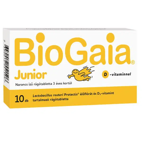 BioGaia Junior D-vitamin narancs ízű rágótabletta - 10db BioGaia Junior D-vitamin narancs ízű rágótabletta - 10db