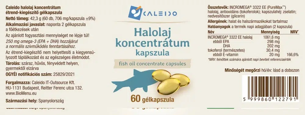 Caleido Halolaj koncentrátum 530mg gélkapszula - 60db - Image 2 Caleido Halolaj koncentrátum 530mg gélkapszula - 60db - Image 2