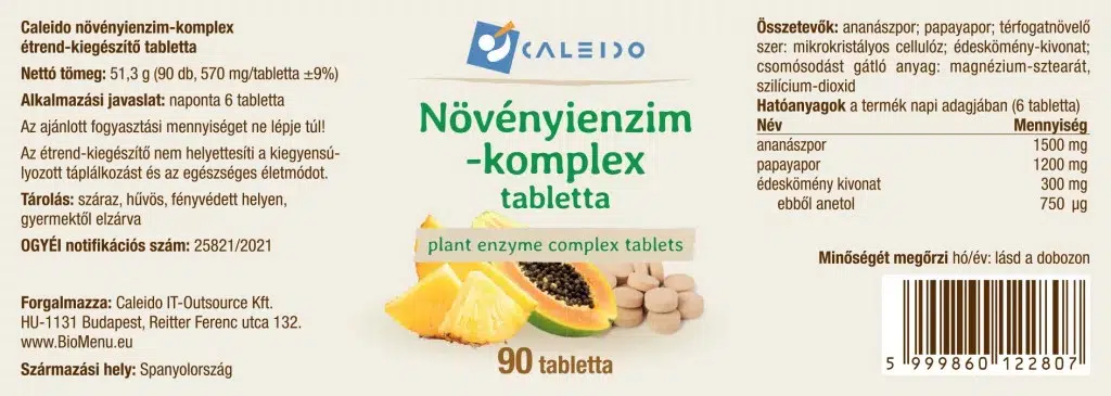 Caleido Növényienzim-komplex 570mg tabletta - 90db - Image 2 Caleido Növényienzim-komplex 570mg tabletta - 90db - Image 2
