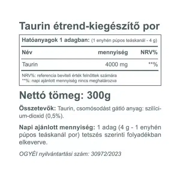 Vitaking Taurin natúr italpor - 300g - Image 2 Vitaking Taurin natúr italpor - 300g - Image 2