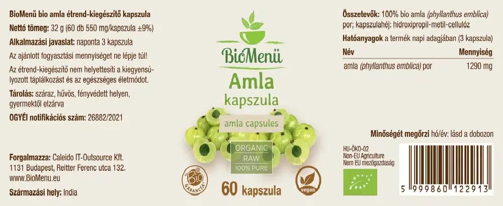 Biomenü Bio Amla kapszula - 60db - Image 2 Biomenü Bio Amla kapszula - 60db - Image 2