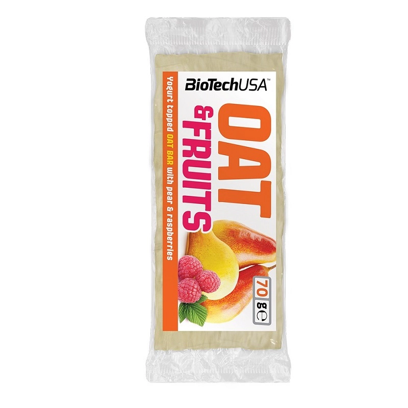 BioTech USA Oat & Fruit joghurtos körte-málna szelet - 70g BioTech USA Oat & Fruit joghurtos körte-málna szelet - 70g