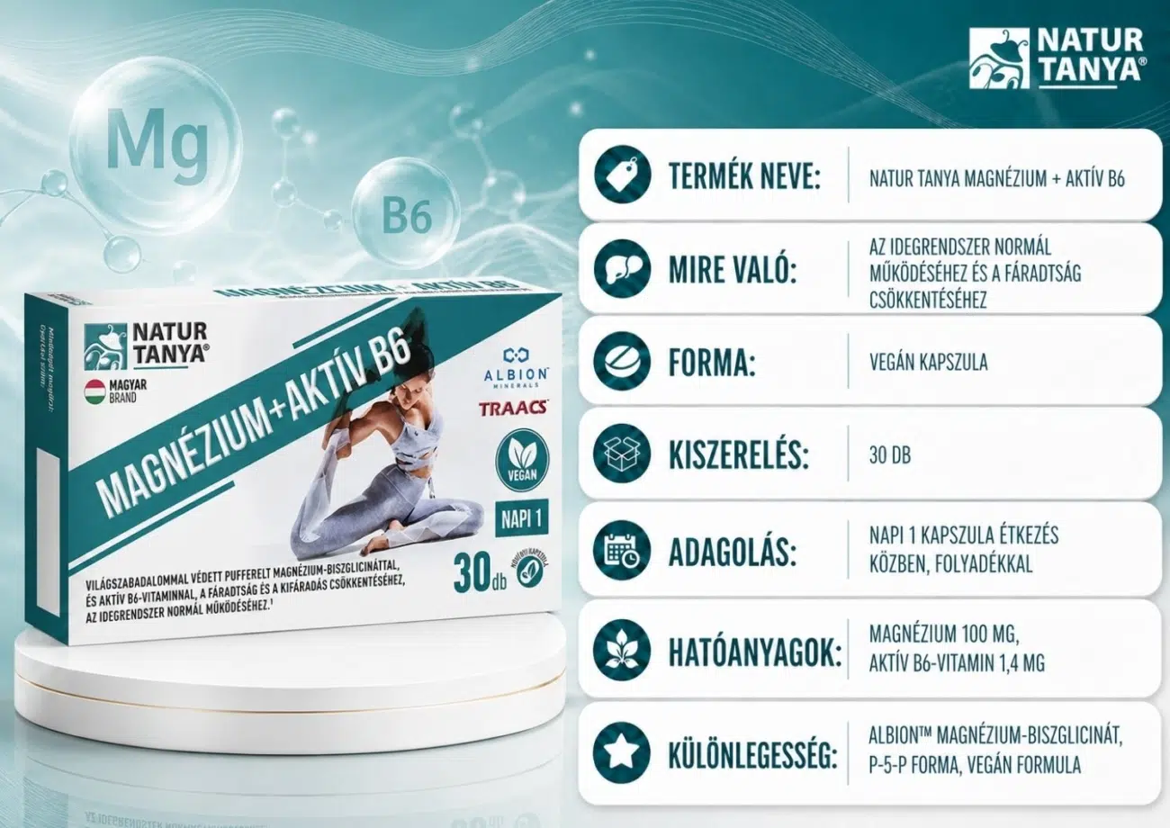 Natur Tanya Magnézium + Aktív B6 vegán kapszula