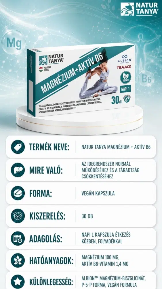 Natur Tanya Magnézium + Aktív B6 vegán kapszula