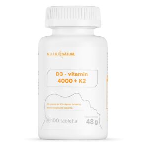 Nutri Nature D3-vitamin 4000NE + K2-vitamin tabletta - 100db
