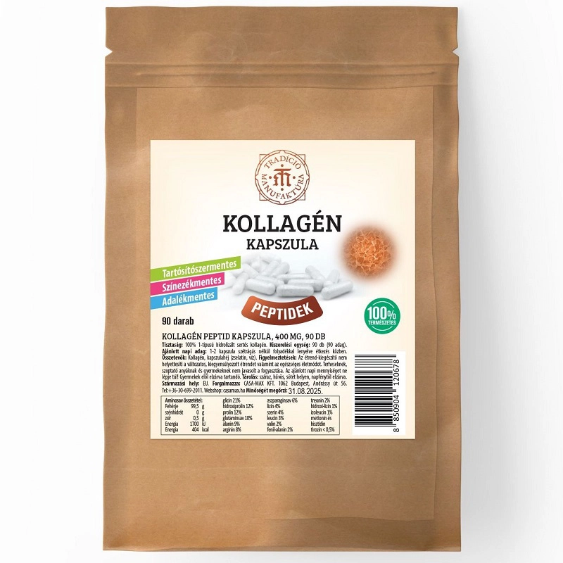 T.M. Tradíció Manufaktúra Kollagén peptid kapszula - 90db T.M. Tradíció Manufaktúra Kollagén peptid kapszula - 90db