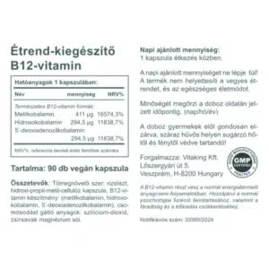 Vitaking B12-vitamin 1000mcg kapszula - 90db - Image 2 Vitaking B12-vitamin 1000mcg kapszula - 90db - Image 2
