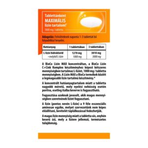 BioCo Lizin MAX 1000mg tabletta Megapack - 100db - Image 2 BioCo Lizin MAX 1000mg tabletta Megapack - 100db - Image 2