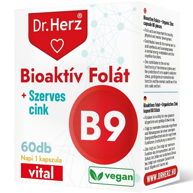 Dr. Herz Bioaktív Folát + Szerves Cink kapszula - 60db