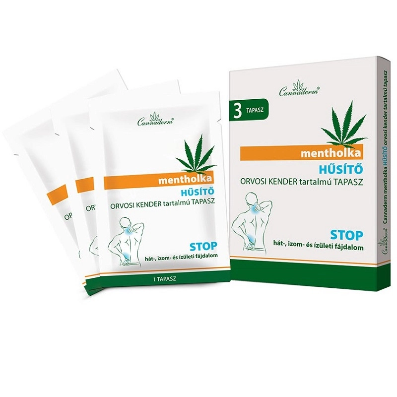 Cannaderm Mentholka Orvosi kender tartalmú tapasz - 3db Cannaderm Mentholka Orvosi kender tartalmú tapasz - 3db