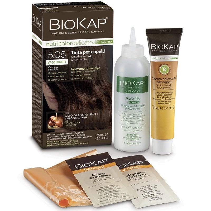 Biokap Nutricolor Rapid Tartós hajfesték Nr 5.05 világos gesztenye barna - 135ml Biokap Nutricolor Rapid Tartós hajfesték Nr 5.05 világos gesztenye barna - 135ml
