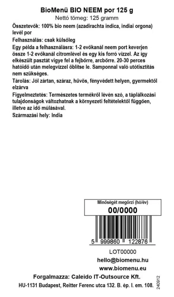 Biomenü Bio Neem por - 125g - Image 2 Biomenü Bio Neem por - 125g - Image 2