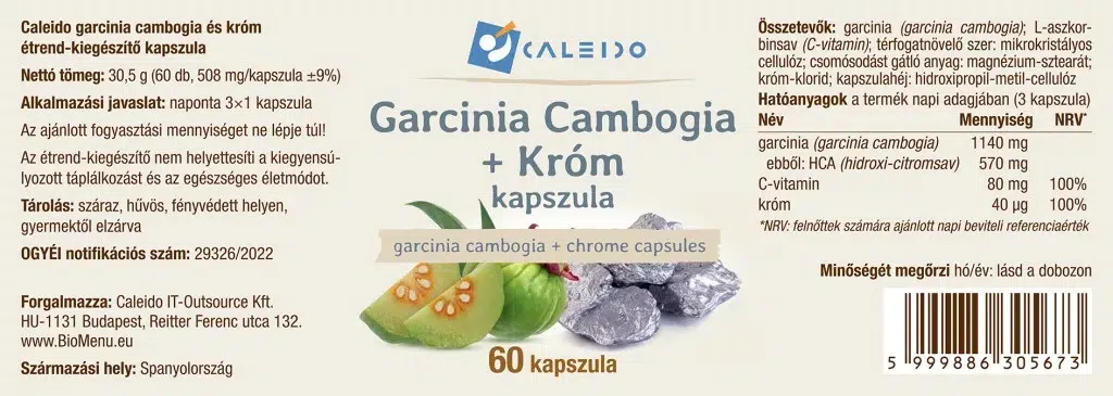 Caleido Garcinia Cambogia+Króm kapszula - 60db - Image 2 Caleido Garcinia Cambogia+Króm kapszula - 60db - Image 2