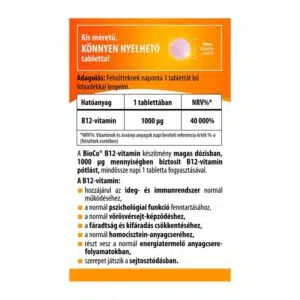 BioCo B12-vitamin 1000mcg tabletta - 60db - Image 2 BioCo B12-vitamin 1000mcg tabletta - 60db - Image 2