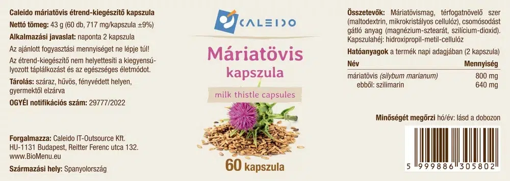Caleido Máriatövis kapszula - 60db - Image 2 Caleido Máriatövis kapszula - 60db - Image 2