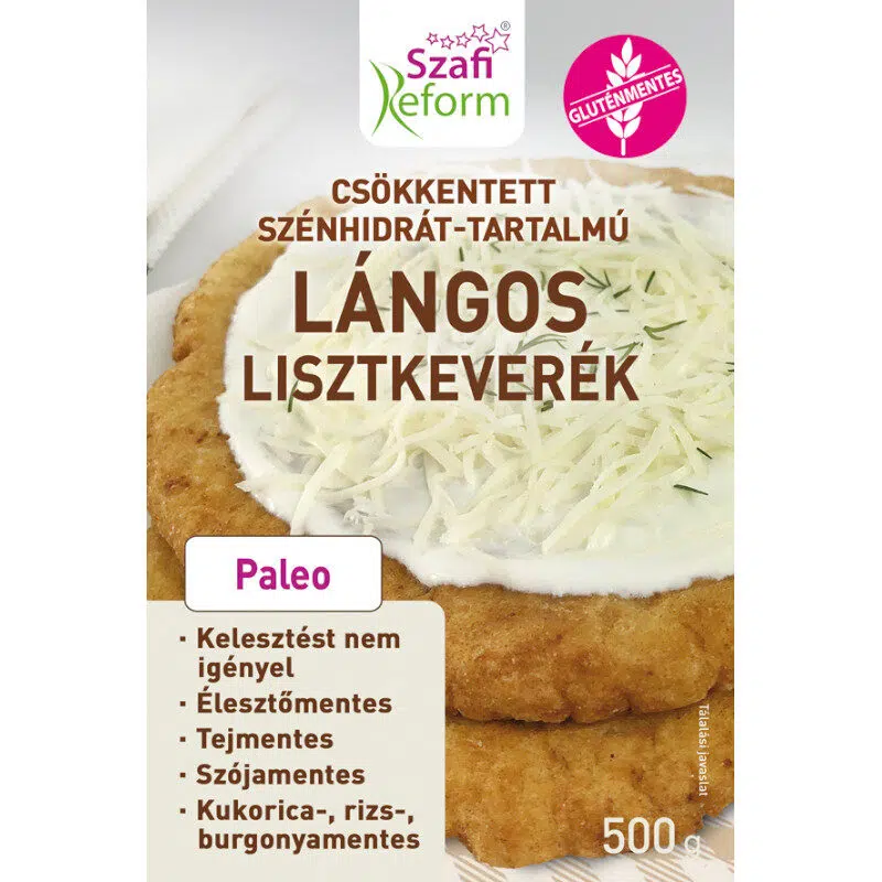 Szafi Reform Csökkentett szénhidrát-tartalmú lángos lisztkeverék - 500g Szafi Reform Csökkentett szénhidrát-tartalmú lángos lisztkeverék - 500g