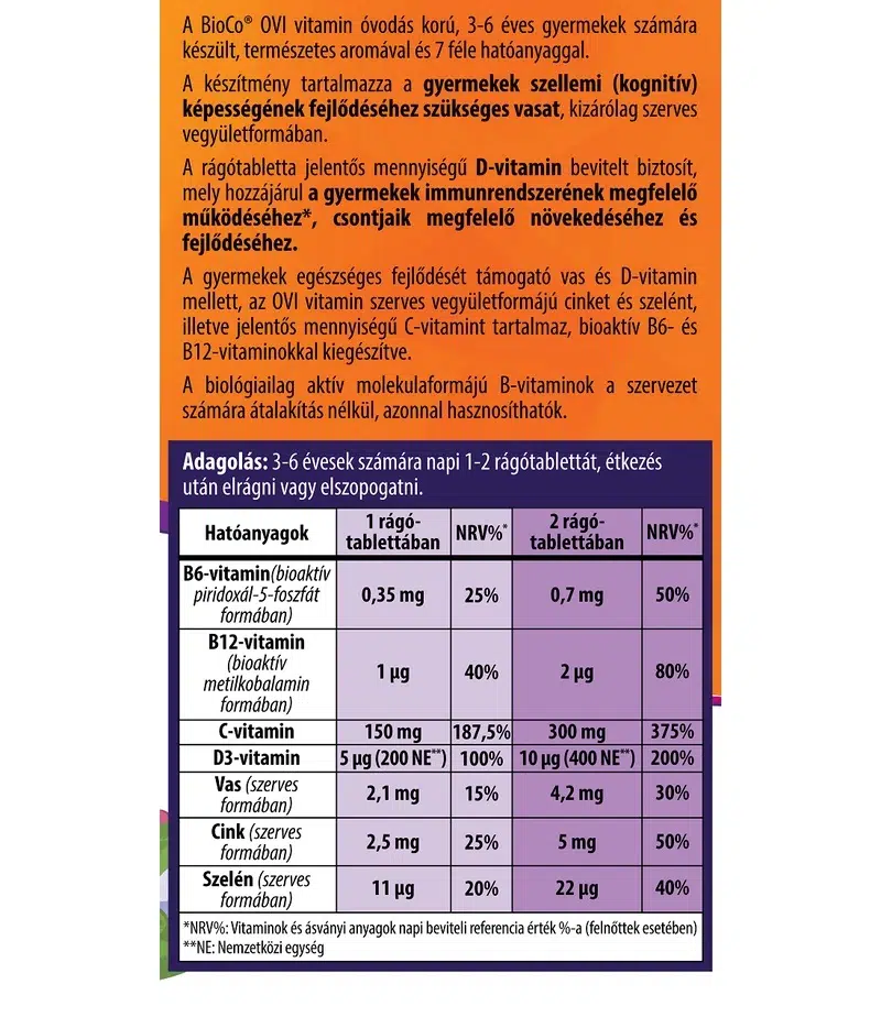 BioCo OVI-Vitamin rágótabletta - 90db - Image 2 BioCo OVI-Vitamin rágótabletta - 90db - Image 2