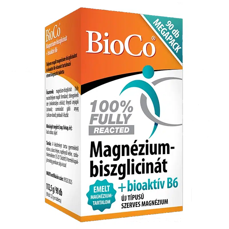 BioCo Magnézium-biszglicinát + bioaktív B6 Megapack - 90db BioCo Magnézium-biszglicinát + bioaktív B6 Megapack - 90db