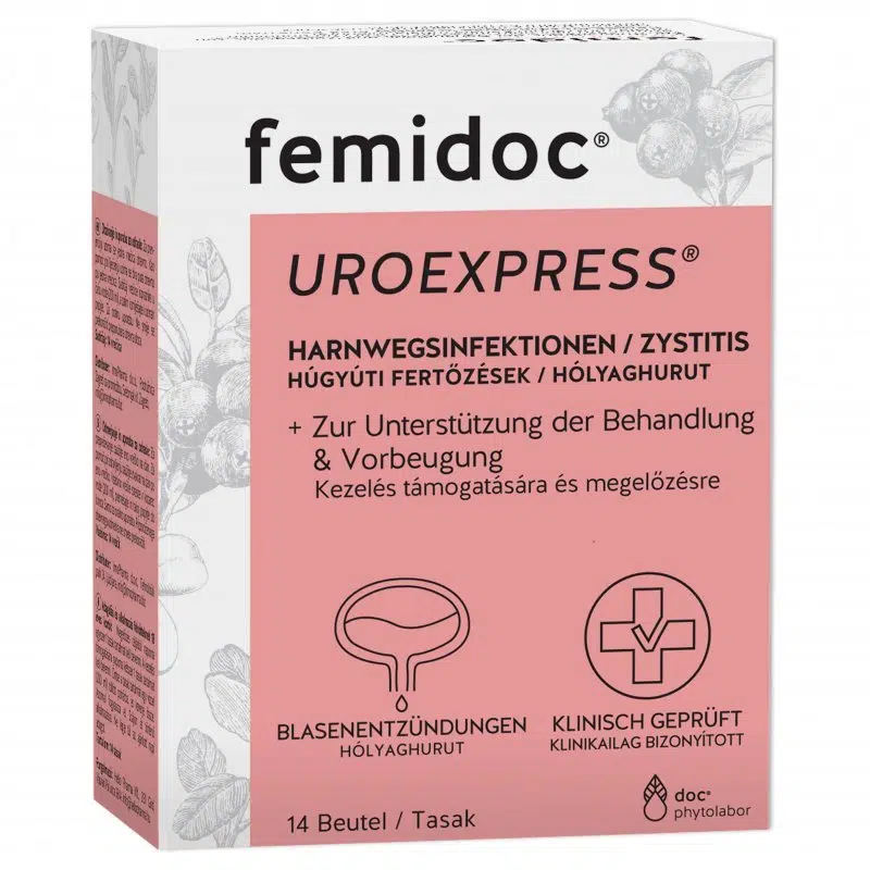 Femidoc Uroexpress tasakok húgyúti fertőzés és hólyaghurut ellen - 14db Femidoc Uroexpress tasakok húgyúti fertőzés és hólyaghurut ellen - 14db
