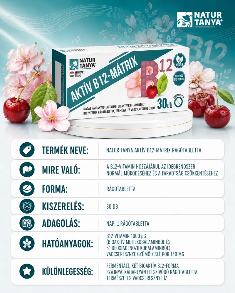 Natur Tanya Aktív B12-Mátrix rágótabletta