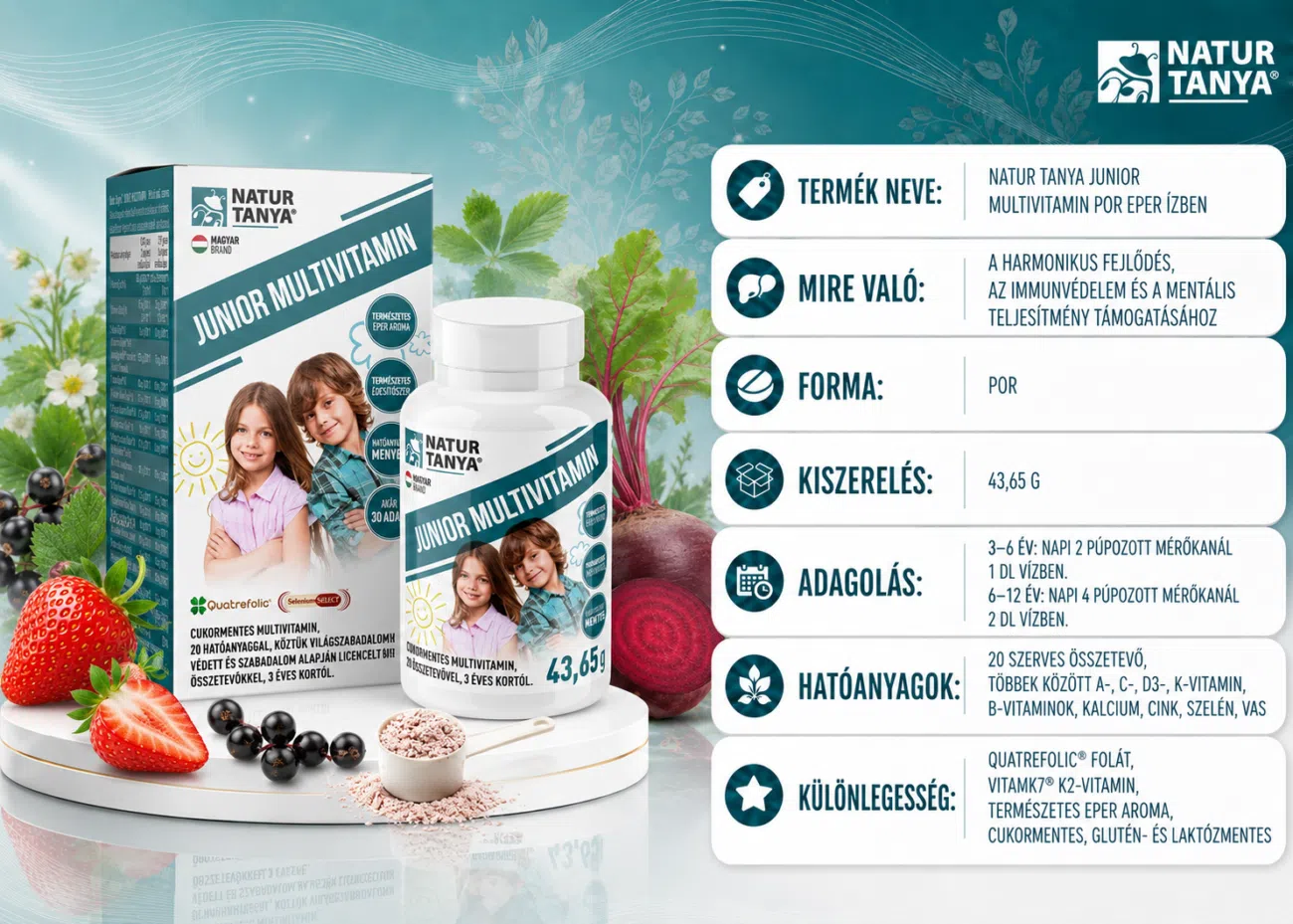Natur Tanya Junior Multivitamin por eper ízben