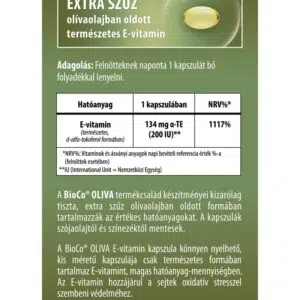 BioCo OLIVA Természetes E-vitamin 200 IU lágyzselatin kapszula - 60db - Image 2 BioCo OLIVA Természetes E-vitamin 200 IU lágyzselatin kapszula - 60db - Image 2