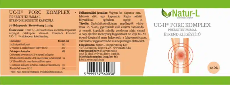 Natur-L UC-II Porc komplex prebiotikummal - cimke Natur-L UC-II Porc komplex prebiotikummal - cimke