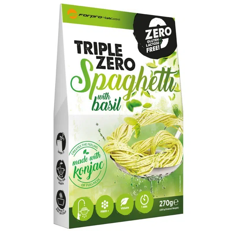Forpro ZERO CARB Triple Zero Spagetti Basil (bazsalikom) tészta - 270g Forpro ZERO CARB Triple Zero Spagetti Basil (bazsalikom) tészta - 270g