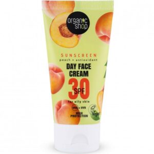 Organic Shop Fényvédő nappali arckrém őszibarackkal és antioxidánsokkal SPF30 - 50ml