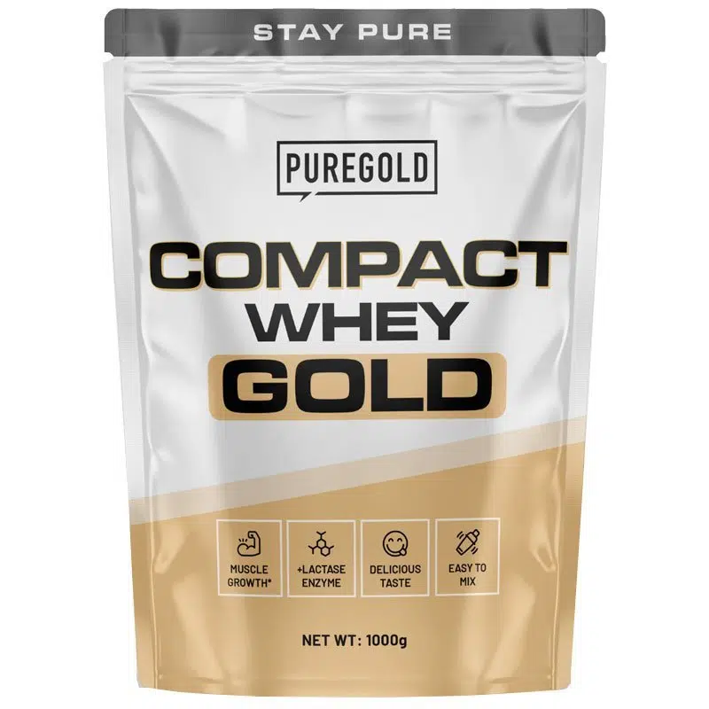 Pure Gold Compact Whey Gold eperfagylalt ízű fehérjepor - 1000g Pure Gold Compact Whey Gold eperfagylalt ízű fehérjepor - 1000g