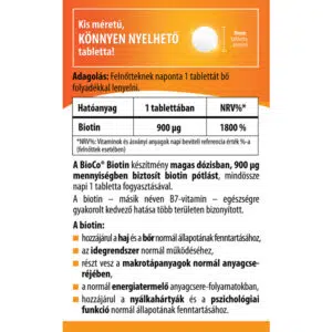 BioCo Biotin 900μg tabletta - 90db BioCo Biotin 900μg tabletta - 90db
