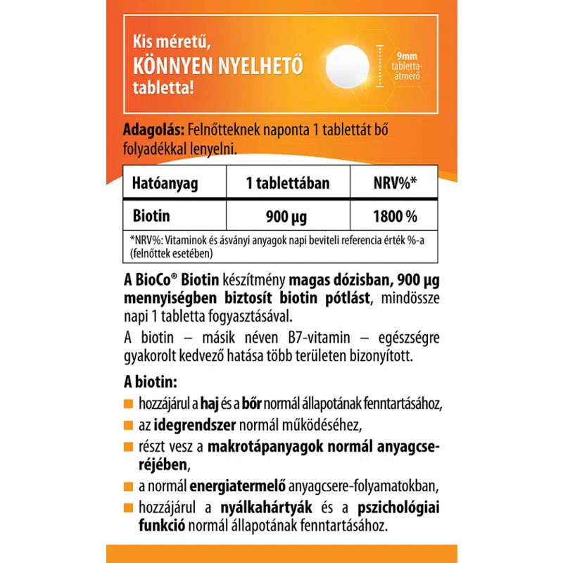 BioCo Biotin 900μg tabletta - 90db BioCo Biotin 900μg tabletta - 90db