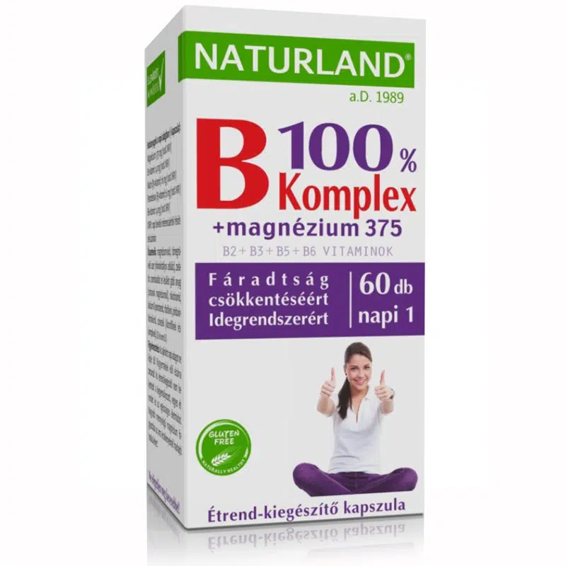 Naturland B 100% komplex + Magnézium kapszula - 60db Naturland B 100% komplex + Magnézium kapszula - 60db