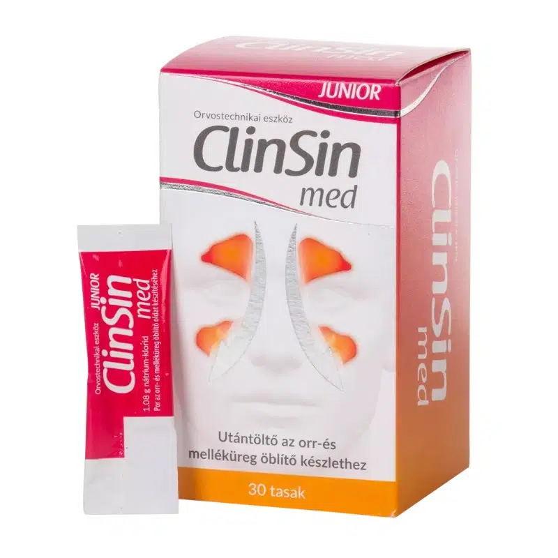 ClinSin med Junior utántöltő az orr- és melléküreg öblítő készlethez - 30db ClinSin med Junior utántöltő az orr- és melléküreg öblítő készlethez - 30db