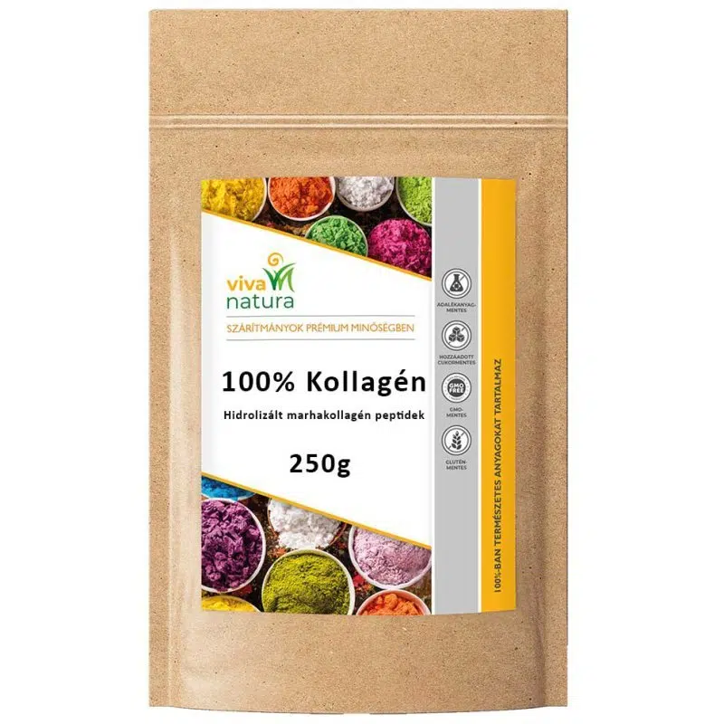 Viva Natura 100% Kollagén (hidrolizált marhakollagén peptidek) por - 250g Viva Natura 100% Kollagén (hidrolizált marhakollagén peptidek) por - 250g