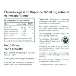 Vitaking Supreme C-vitamin 500mg kapszula - 60db - Image 2