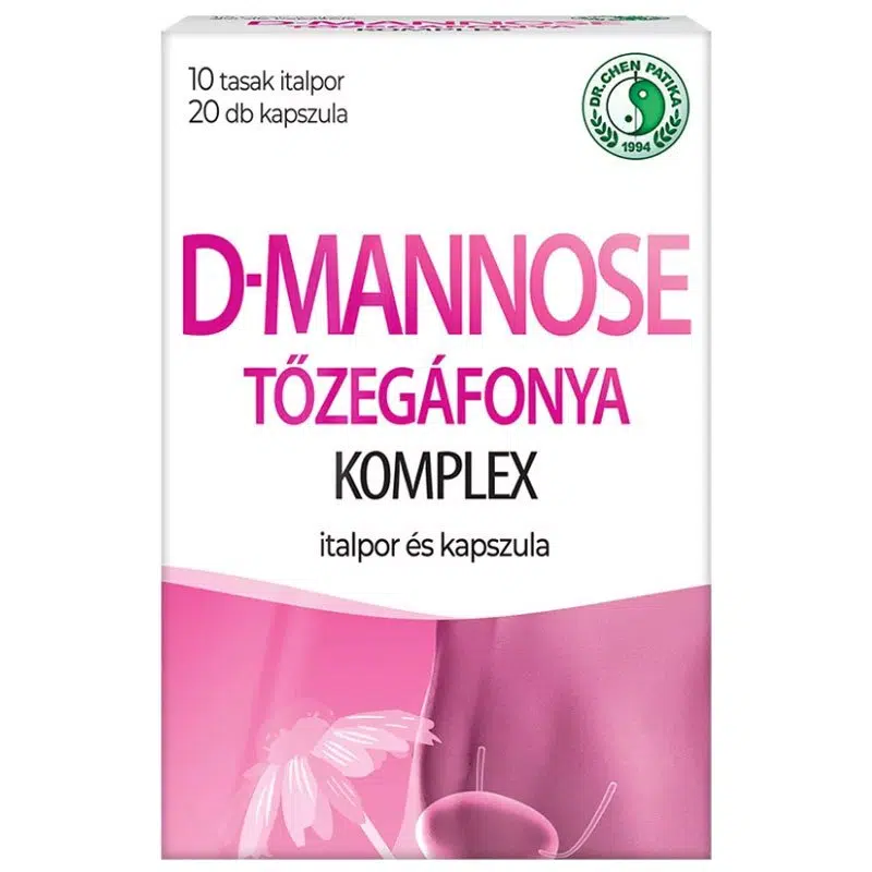 Dr. Chen D-Mannose Tőzegáfonya Komplex italpor+kapszula - 10 tasak+20db kapszula Dr. Chen D-Mannose Tőzegáfonya Komplex italpor+kapszula - 10 tasak+20db kapszula