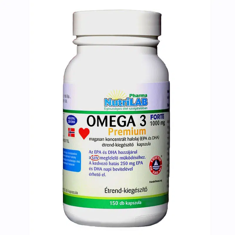 Nutrilab Omega 3 Prémium FORTE 1000mg kapszula - 150db Nutrilab Omega 3 Prémium FORTE 1000mg kapszula - 150db