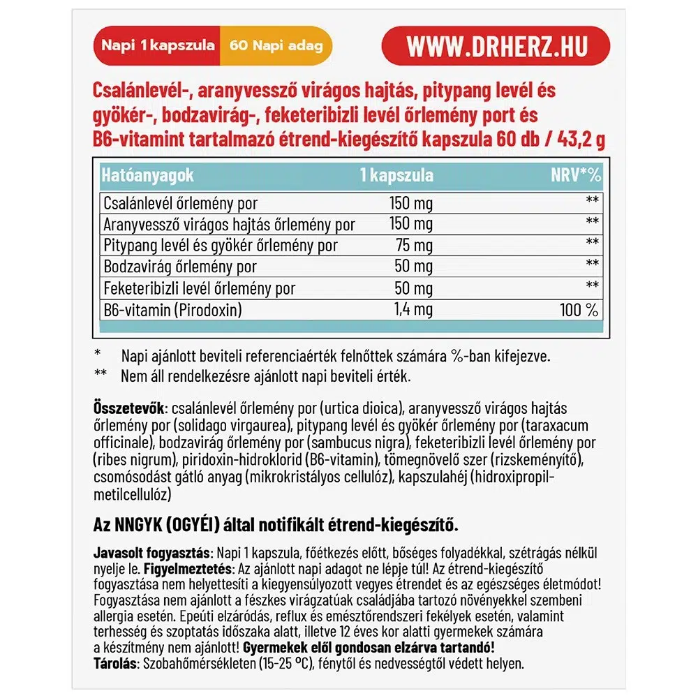 Dr. Herz Méregtelenítő és Salaktalanító kapszula - 60db - Image 2 Dr. Herz Méregtelenítő és Salaktalanító kapszula - 60db - Image 2
