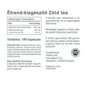 Vitaking Zöld Tea kapszula - 100db - Image 2 Vitaking Zöld Tea kapszula - 100db - Image 2