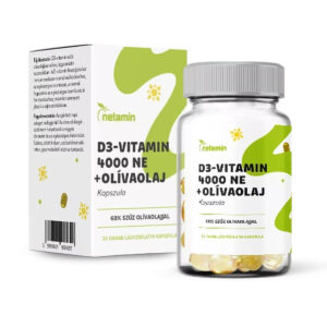 Netamin D3-vitamin 4000NE+olívaolaj kapszula - 30db