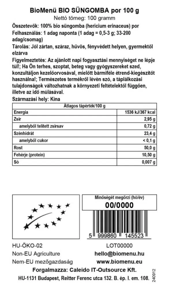 Biomenü bio SÜNGOMBA por - 100g - Image 2 Biomenü bio SÜNGOMBA por - 100g - Image 2