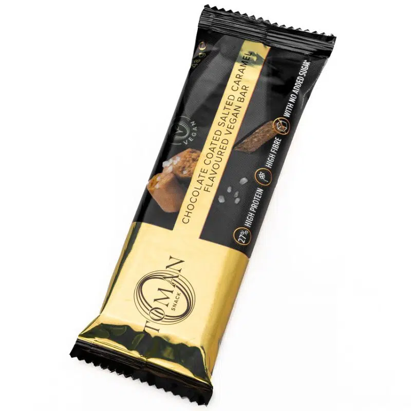 Toman Snack Vegán Sós karamell ízű szelet - 48g Toman Snack Vegán Sós karamell ízű szelet - 48g