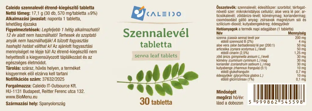 Caleido Szennalevél tabletta - 30db - Image 2 Caleido Szennalevél tabletta - 30db - Image 2