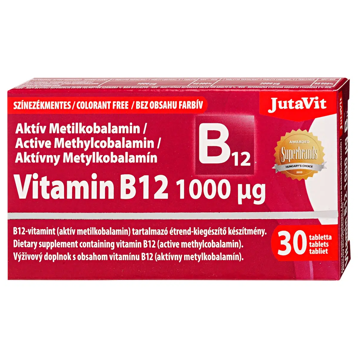 JutaVit B12-vitamin / Aktív Metilkobalamin tabletta - 30db JutaVit B12-vitamin / Aktív Metilkobalamin tabletta - 30db