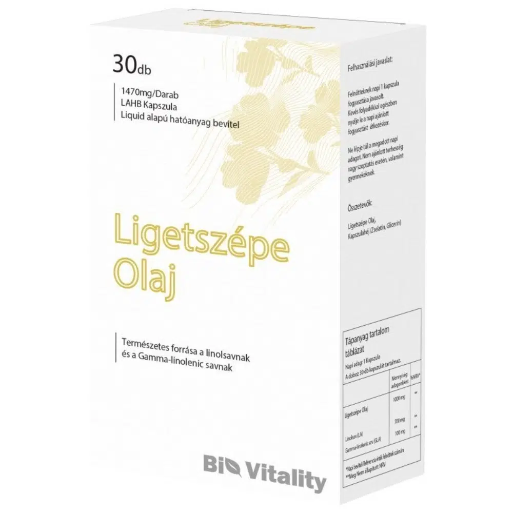Bio Vitality Ligetszépe olaj lágyzselatin kapszula - 30db Bio Vitality Ligetszépe olaj lágyzselatin kapszula - 30db