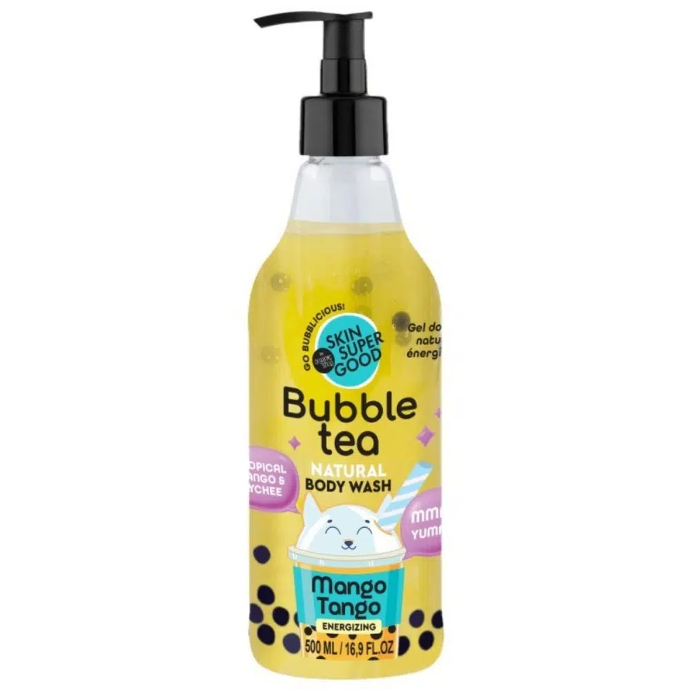 Skin Super Good Bubble Tee Mango Tango energetizáló tusfürdő mangóval és licsivel - 500ml Skin Super Good Bubble Tee Mango Tango energetizáló tusfürdő mangóval és licsivel - 500ml