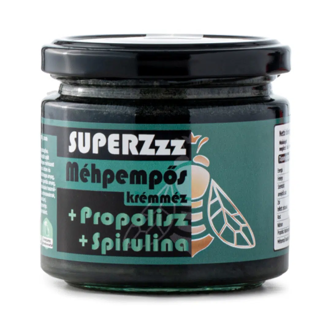 Mézzz SUPERZzz Méhpempős propoliszos krémméz spirulina algával - 250g Mézzz SUPERZzz Méhpempős propoliszos krémméz spirulina algával - 250g