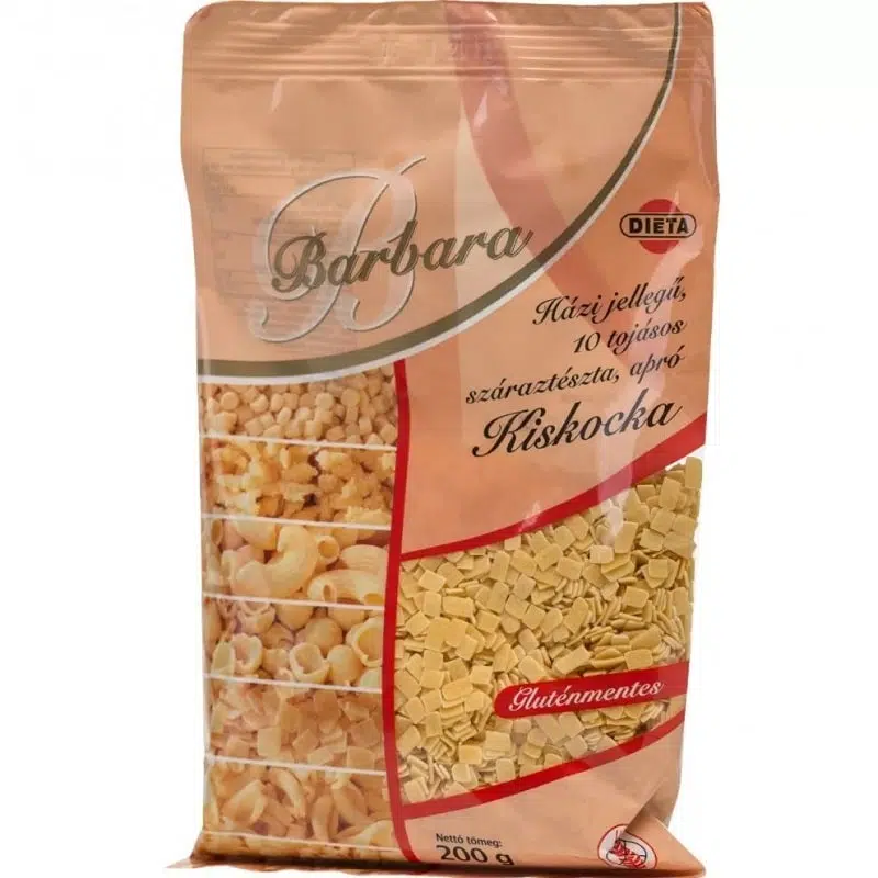Barbara gluténmentes tészta kiskocka 200 g Barbara gluténmentes tészta kiskocka 200 g