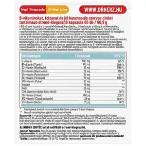 Dr. Herz B-Komplex Max+C-vitamin+Inozitol+Szerves Cink XL kapszula - 90db - Image 2